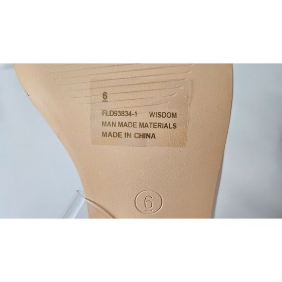 Womens Size 6 Clear Ankle Strap Block Nude Heel Strappy Sandals Shoes Stylish - Picture 6 of 11